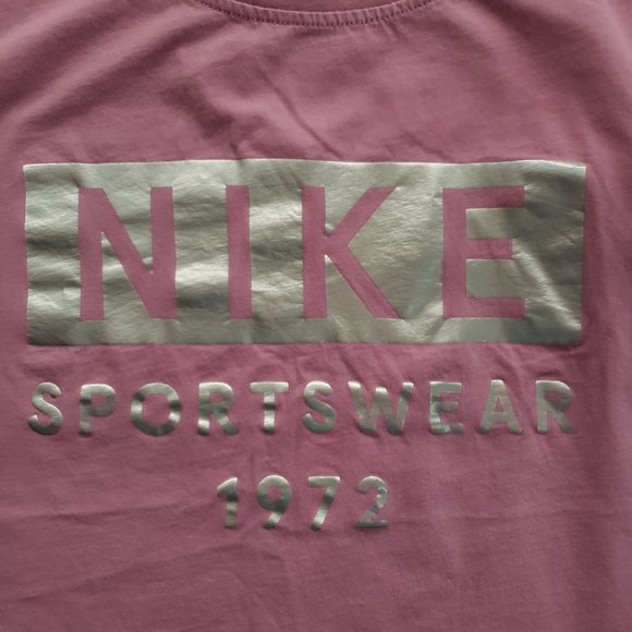 Pair of Sleeveless Nike Cotton Tees with Silver Letters Medium - Picture 5 of 10